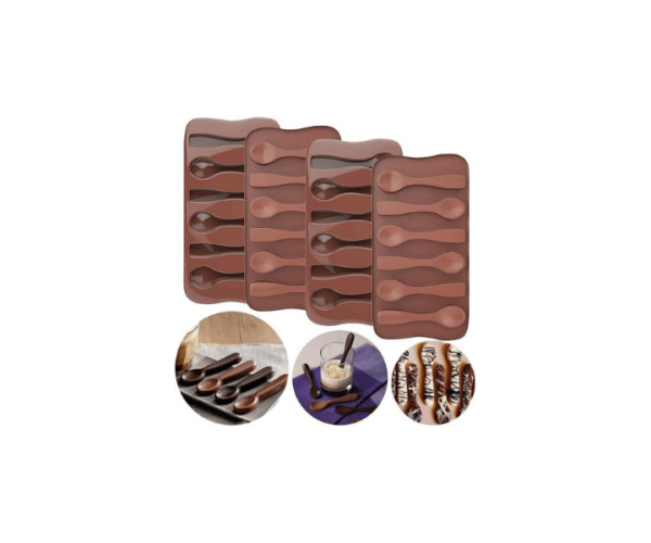 Chocolate Spoon Mould Spoon Silicone Chocolate & Candy Mold 6 Cavity Silicon Chocolate Mold Spoon - Image 2