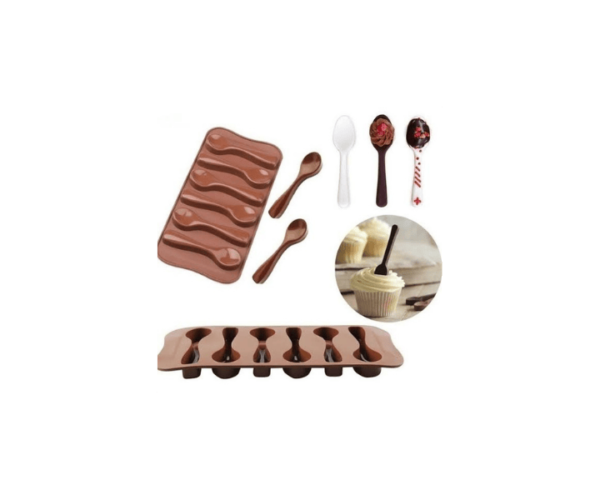 Chocolate Spoon Mould Spoon Silicone Chocolate & Candy Mold 6 Cavity Silicon Chocolate Mold Spoon