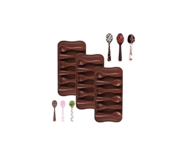 Chocolate Spoon Mould Spoon Silicone Chocolate & Candy Mold 6 Cavity Silicon Chocolate Mold Spoon - Image 3