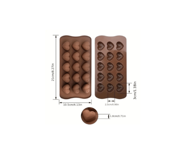 Heart-Shaped Silicone Mold for Chocolate & Candy - Non-Stick, High-Temperature Resistant, Energy Bars, Chocolate Molds - Image 3